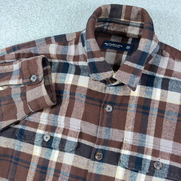 Abercrombie & Fitch Other - Abercrombie & Fitch Flannel Shirt Mens XXL Brown Plaid Soft A&F Heavy